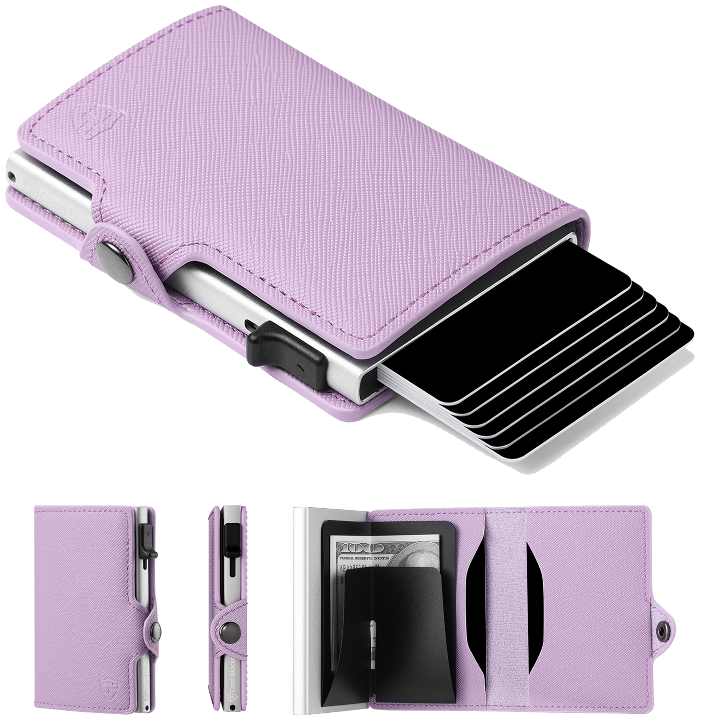 Card Blocr Womens Slim Credit Card Wallet in Saffiano PU Leather | RFID Blocking - LIFETIME GUARANTEE