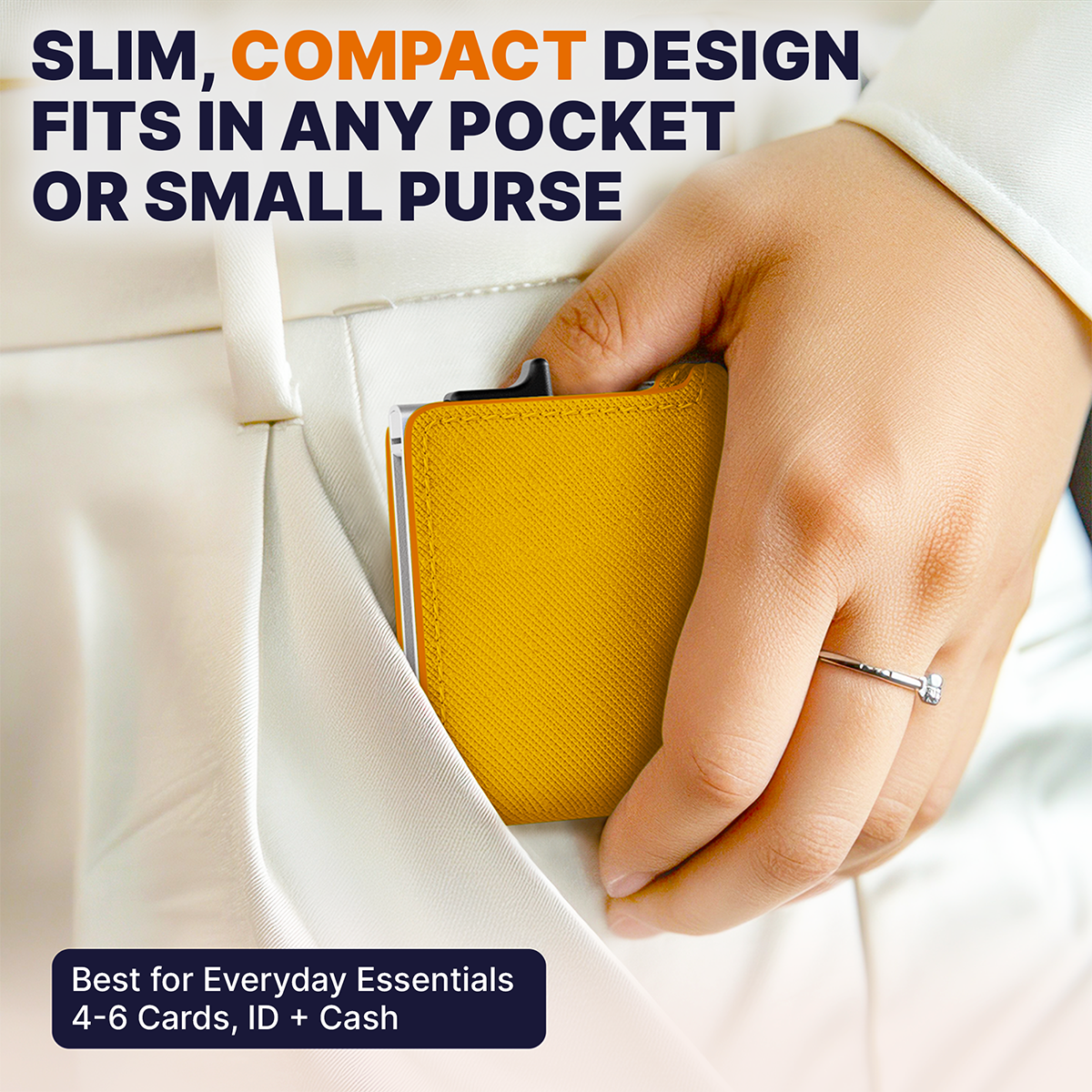 Conceal Plus Small RFID Wallet for Women, Slim RFID Blocking Credit Card Holder Womens Wallet, Smart Pop Up Minimalist Card Case, Holds 4-6 Cards Plus Cash & ID, Compact Travel Wallet