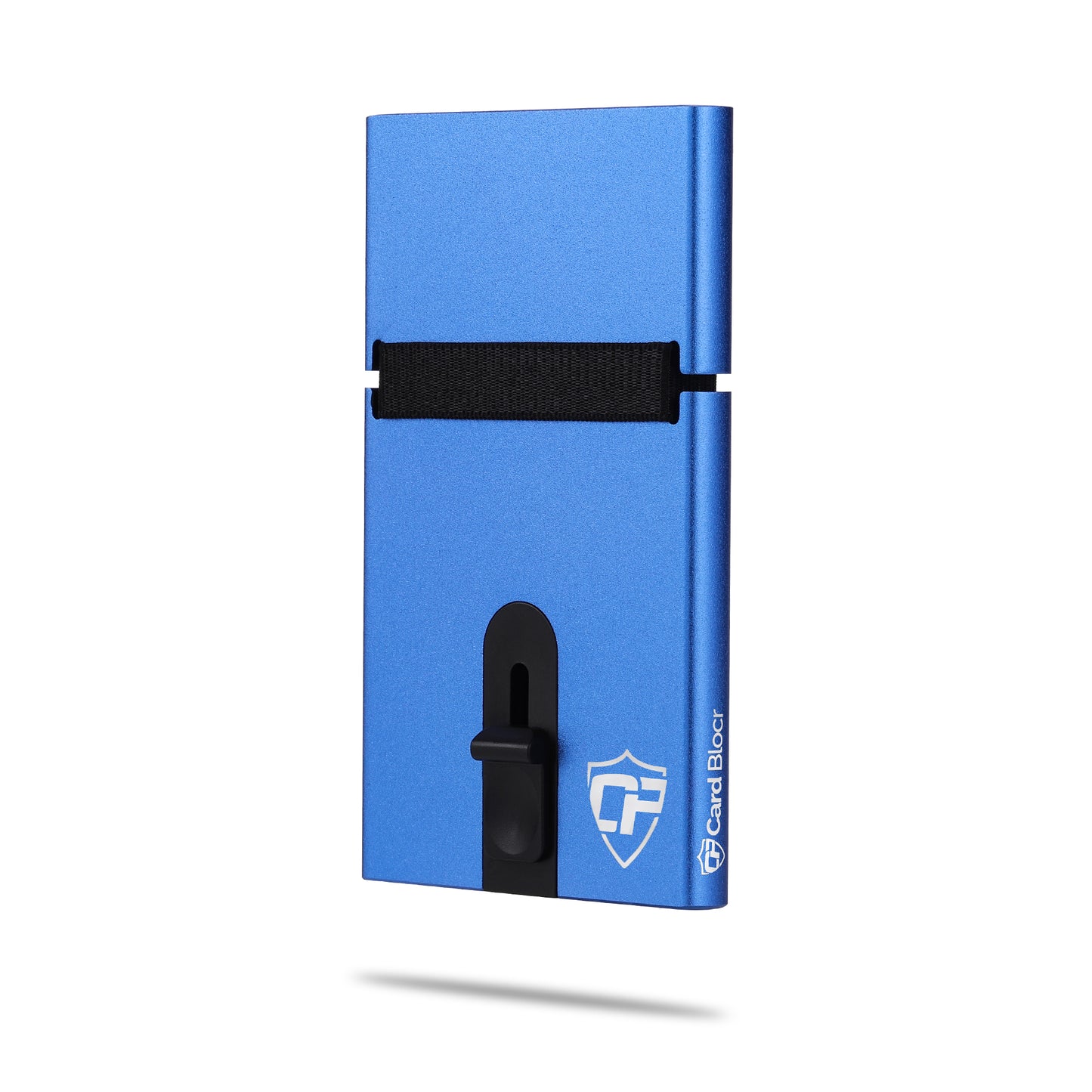 Card Blocr Metal Credit Card Holder Blue Slide Wallet