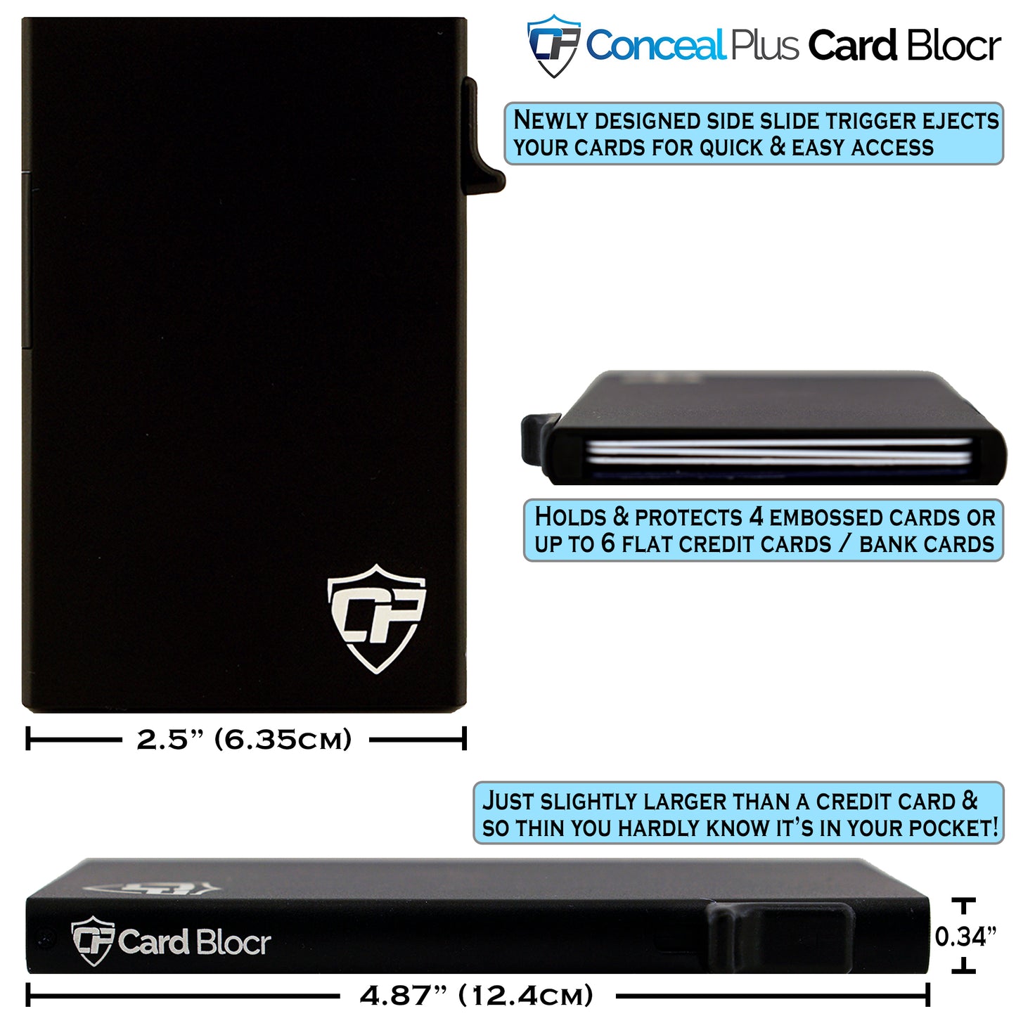 Card Blocr Slim RFID Blocking Credit Card Wallet Black PU Carbon