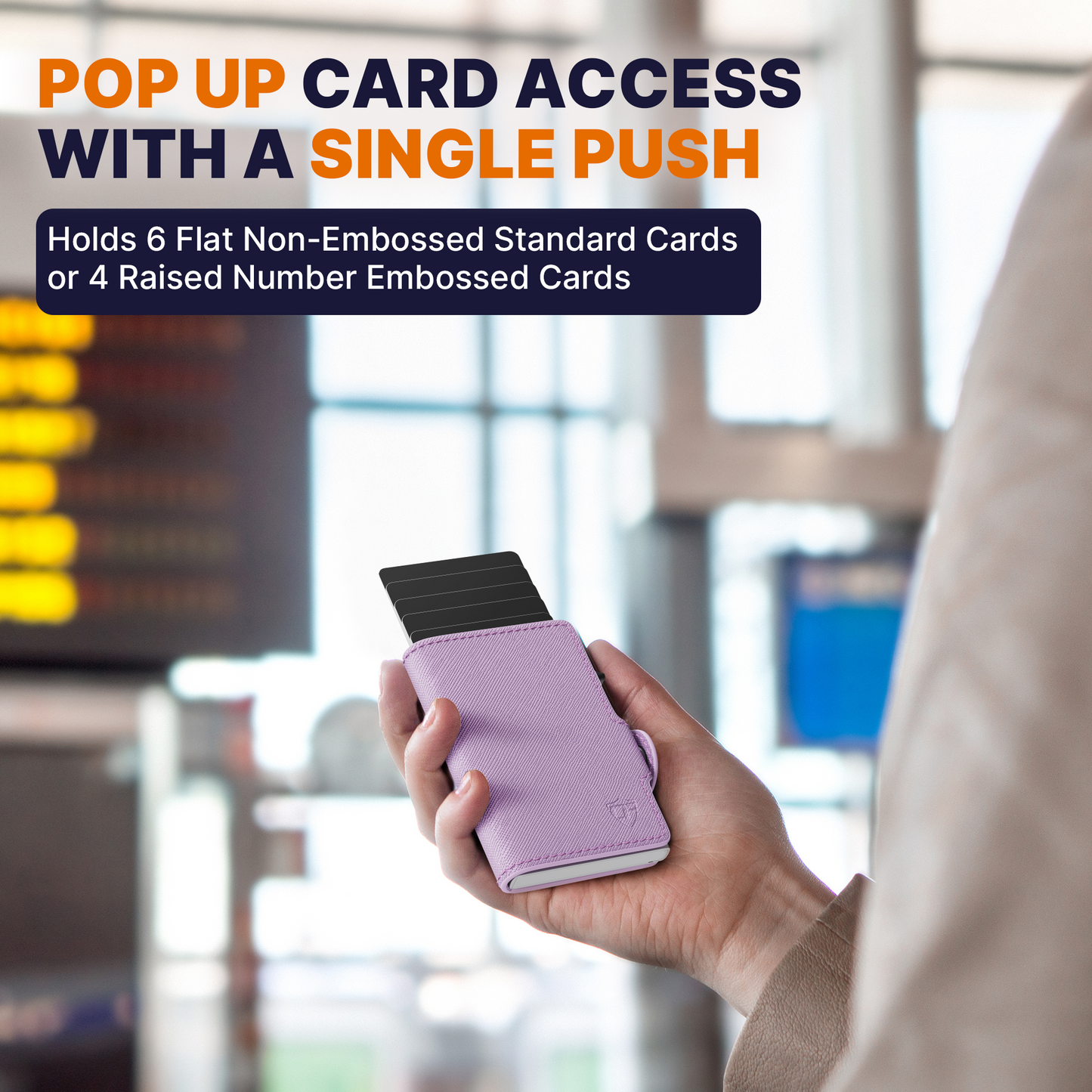 Conceal Plus Small RFID Wallet for Women, Slim RFID Blocking Credit Card Holder Womens Wallet, Smart Pop Up Minimalist Card Case, Holds 4-6 Cards Plus Cash & ID, Compact Travel Wallet