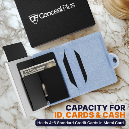 Conceal Plus Small RFID Wallet for Women, Slim RFID Blocking Credit Card Holder Womens Wallet, Smart Pop Up Minimalist Card Case, Holds 4-6 Cards Plus Cash & ID, Compact Travel Wallet