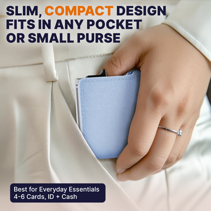 Conceal Plus Small RFID Wallet for Women, Slim RFID Blocking Credit Card Holder Womens Wallet, Smart Pop Up Minimalist Card Case, Holds 4-6 Cards Plus Cash & ID, Compact Travel Wallet