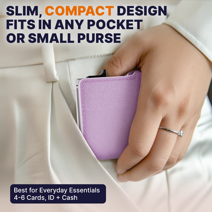 Conceal Plus Small RFID Wallet for Women, Slim RFID Blocking Credit Card Holder Womens Wallet, Smart Pop Up Minimalist Card Case, Holds 4-6 Cards Plus Cash & ID, Compact Travel Wallet