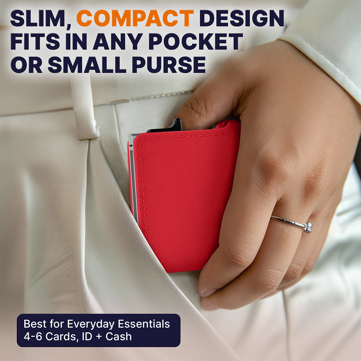 Conceal Plus Small RFID Wallet for Women, Slim RFID Blocking Credit Card Holder Womens Wallet, Smart Pop Up Minimalist Card Case, Holds 4-6 Cards Plus Cash & ID, Compact Travel Wallet