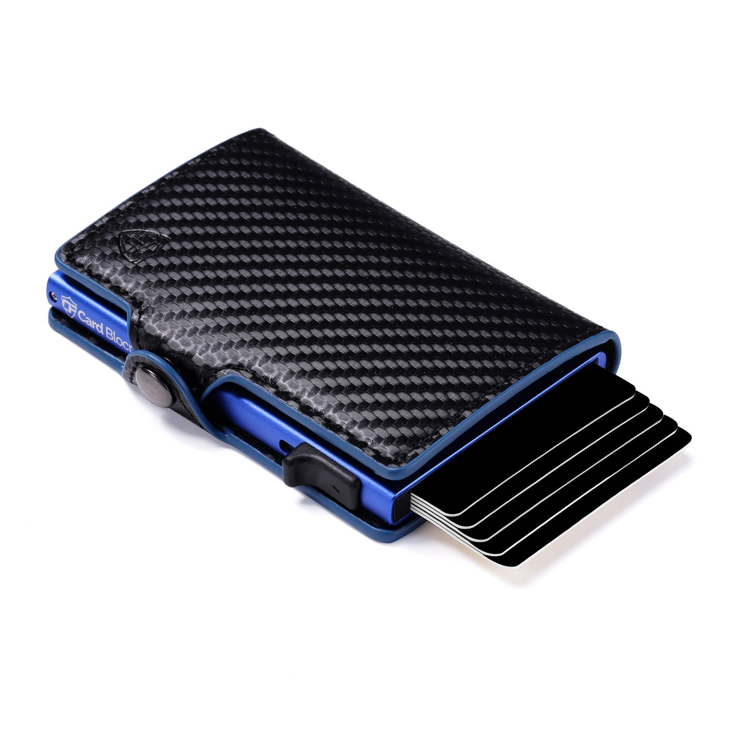 Card Blocr Credit Card Wallet | PU Carbon Fiber RFID Blocking Wallet - LIFETIME GUARANTEE