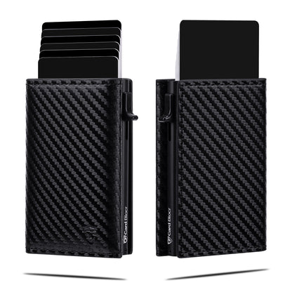 Pop Up Wallet for Men with Built-In Apple Find My Tracker (iOS Only), Carbon RFID Blocking Wallet, Holds Up to 10 Cards + Cash + ID Window