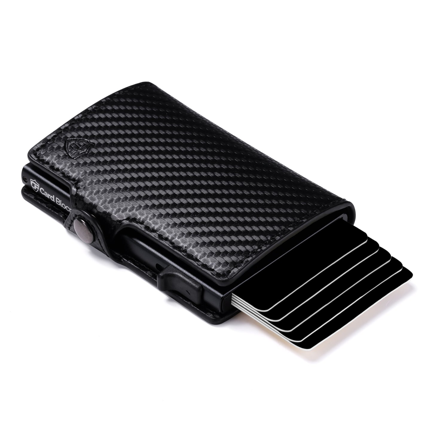 Card Blocr Credit Card Wallet | PU Carbon Fiber RFID Blocking Wallet - LIFETIME GUARANTEE