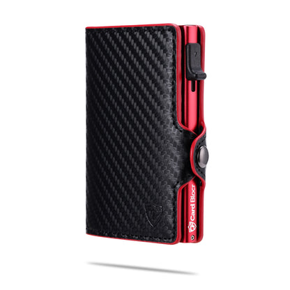 Card Blocr Credit Card Wallet | PU Carbon Fiber RFID Blocking Wallet - LIFETIME GUARANTEE