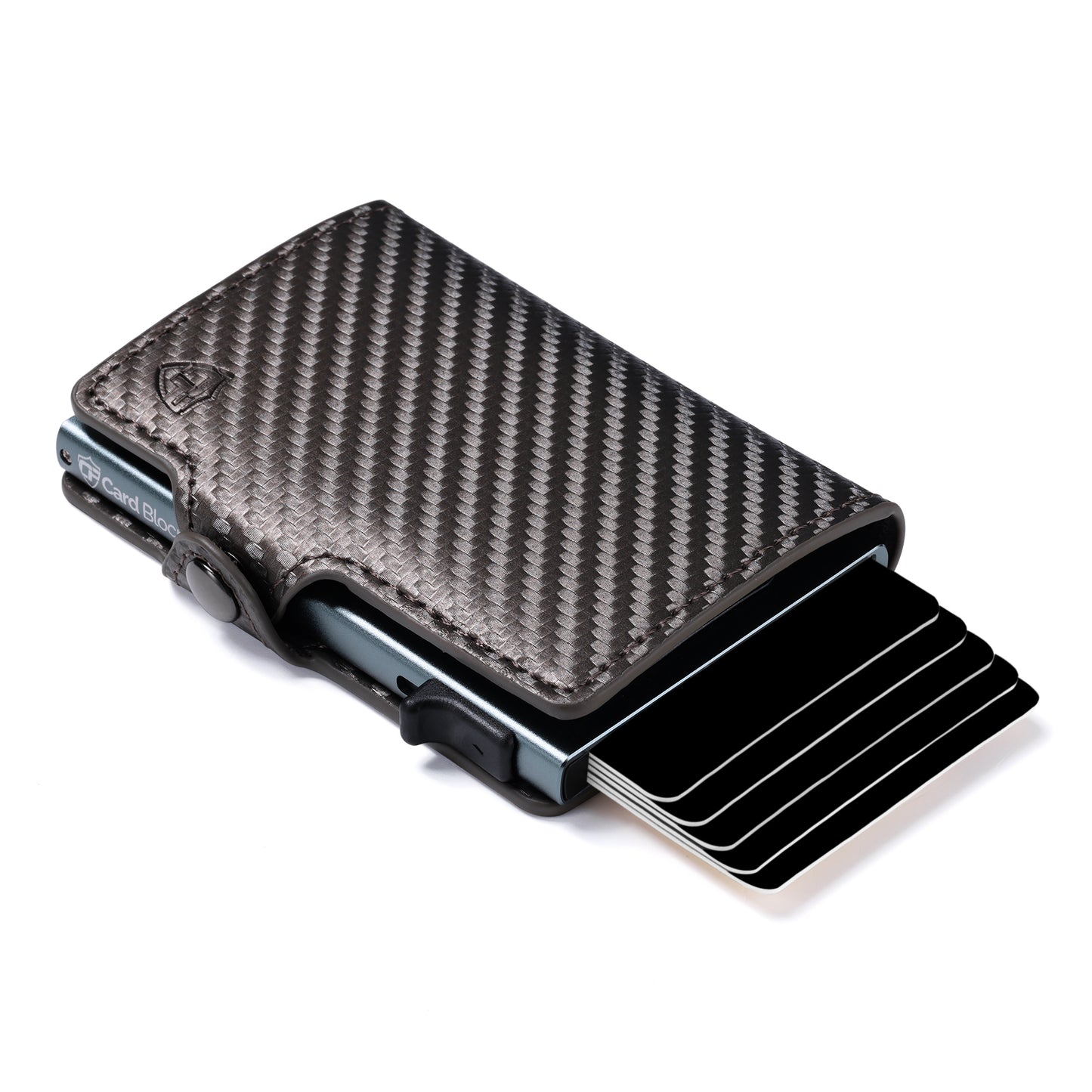 Card Blocr Credit Card Wallet | PU Carbon Fiber RFID Blocking Wallet - LIFETIME GUARANTEE