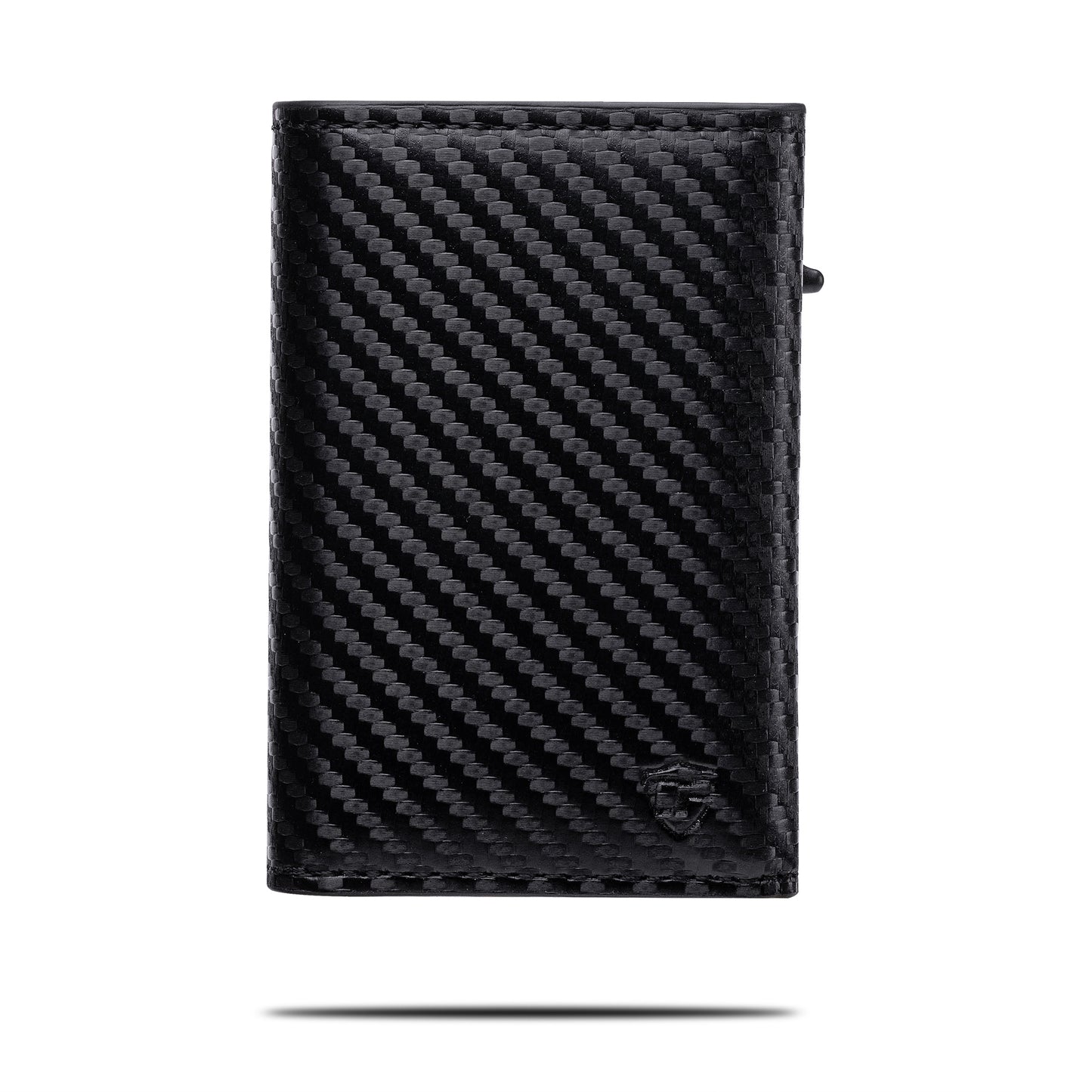 Pop Up Wallet for Men with Built-In Apple Find My Tracker (iOS Only), Carbon RFID Blocking Wallet, Holds Up to 10 Cards + Cash + ID Window