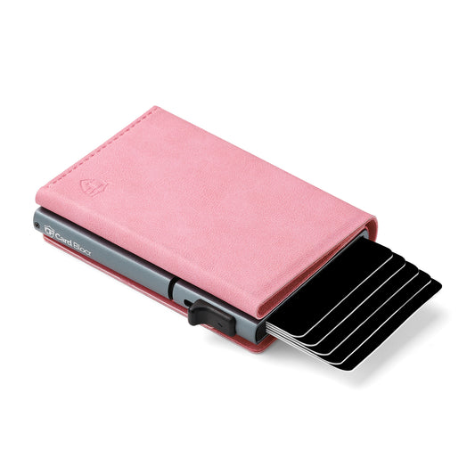 Card Blocr Slim RFID Blocking Credit Card Wallet Pink PU Leather