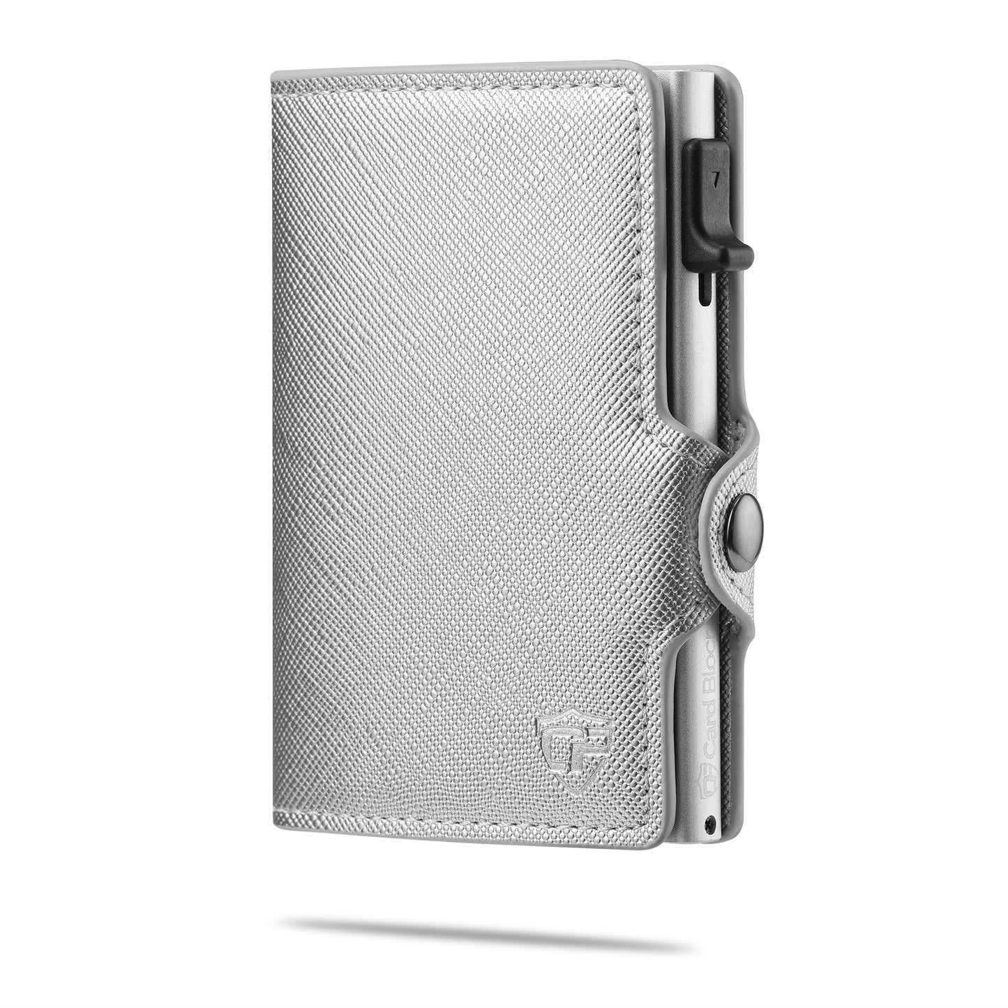 Card Blocr Credit Card Wallet for Women in Platinum Saffiano PU Leather | RFID Blocking