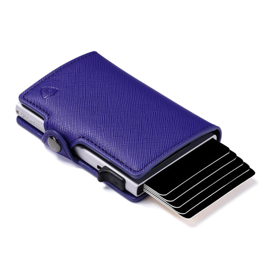 Card Blocr Credit Card Wallet for Women in Purple Saffiano PU Leather | RFID Blocking