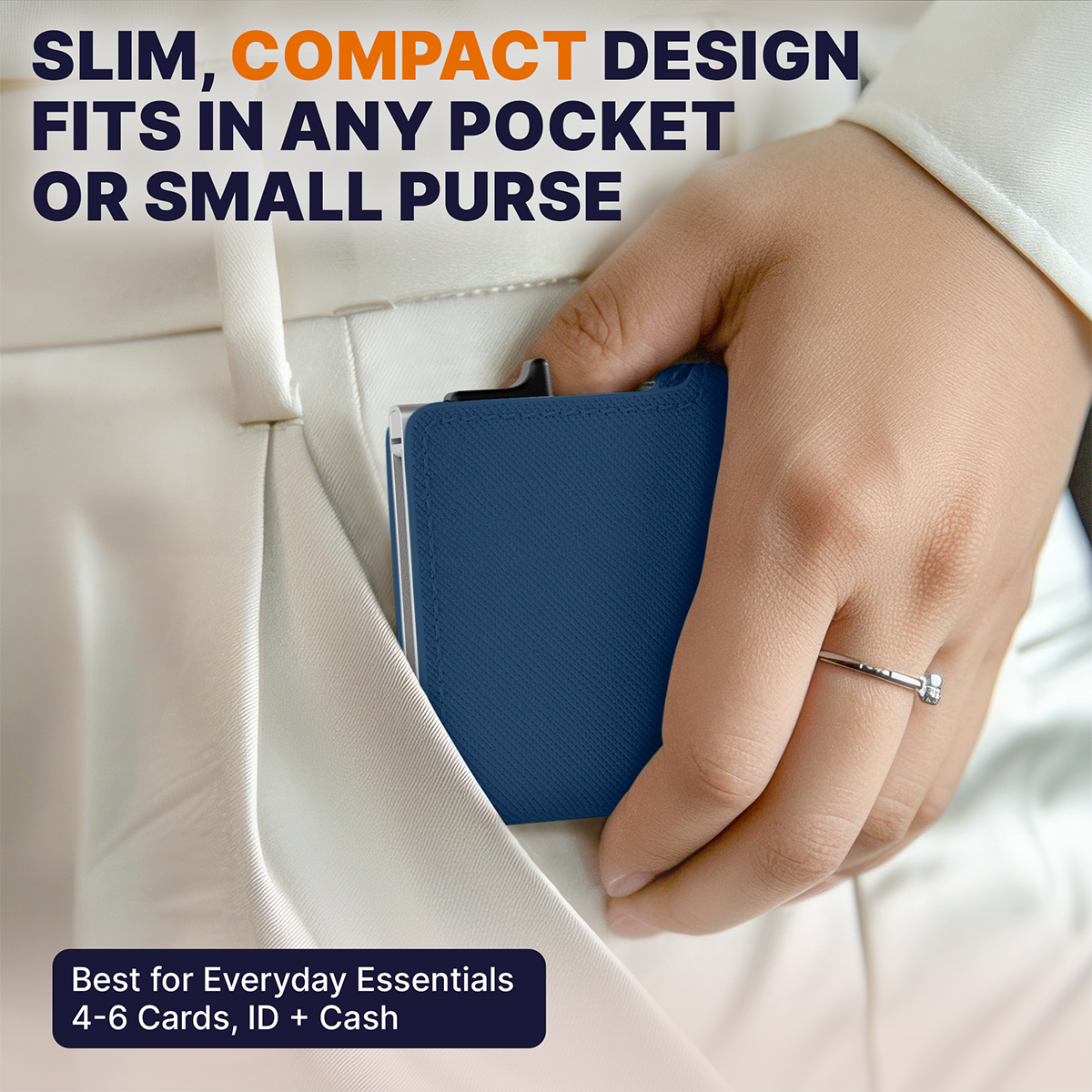 Conceal Plus Small RFID Wallet for Women, Slim RFID Blocking Credit Card Holder Womens Wallet, Smart Pop Up Minimalist Card Case, Holds 4-6 Cards Plus Cash & ID, Compact Travel Wallet