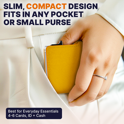 Conceal Plus Small RFID Wallet for Women, Slim RFID Blocking Credit Card Holder Womens Wallet, Smart Pop Up Minimalist Card Case, Holds 4-6 Cards Plus Cash & ID, Compact Travel Wallet