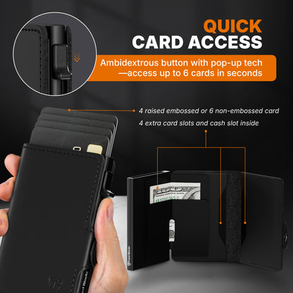 Conceal Plus Card Blocr Wallet for Men, Pop Up Wallet Credit Card Holder - RFID Blocking, Slim Minimalist Credit Card Case