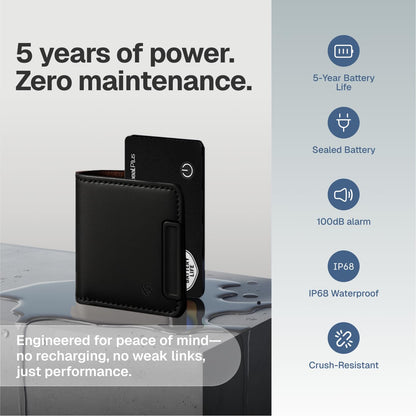 Conceal Plus Wallet Finder Slim Tracker, 5-Year Battery Life - Never Needs Charging, Track Wallet, Backpack, Luggage and More, Works with Apple Find My iOS Only (Android Not Supported)