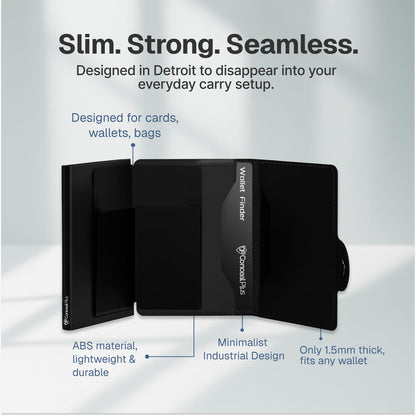 Conceal Plus Wallet Finder Slim Tracker, 5-Year Battery Life - Never Needs Charging, Track Wallet, Backpack, Luggage and More, Works with Apple Find My iOS Only (Android Not Supported)