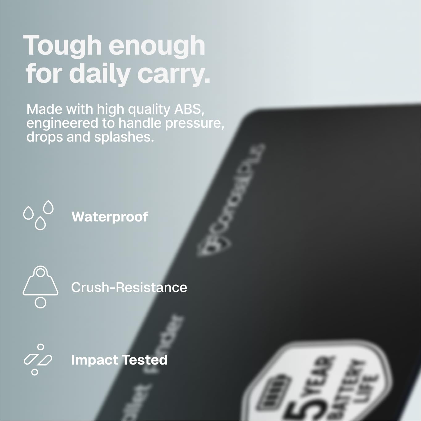 Conceal Plus Wallet Finder Slim Tracker, 5-Year Battery Life - Never Needs Charging, Track Wallet, Backpack, Luggage and More, Works with Apple Find My iOS Only (Android Not Supported)