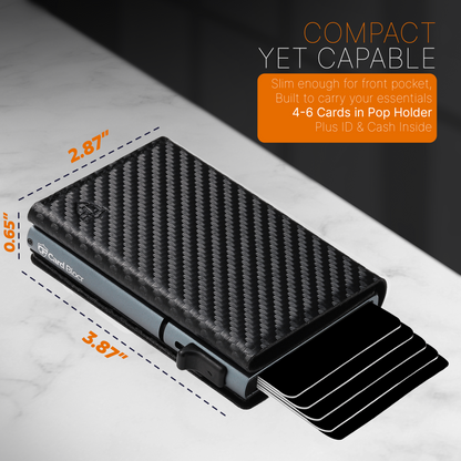 Conceal Plus Card Blocr RFID Blocking Card Holder Pop Up Wallet for Men (4-6 Cards Ejector) - Minimalist Wallet with Internal Cash + ID Storage