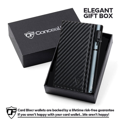 Conceal Plus Card Blocr RFID Blocking Card Holder Pop Up Wallet for Men (4-6 Cards Ejector) - Minimalist Wallet with Internal Cash + ID Storage