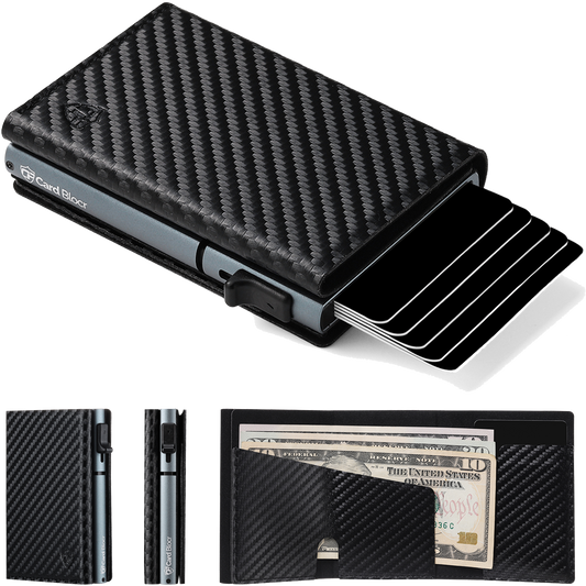 Conceal Plus Card Blocr RFID Blocking Card Holder Pop Up Wallet for Men (4-6 Cards Ejector) - Minimalist Wallet with Internal Cash + ID Storage
