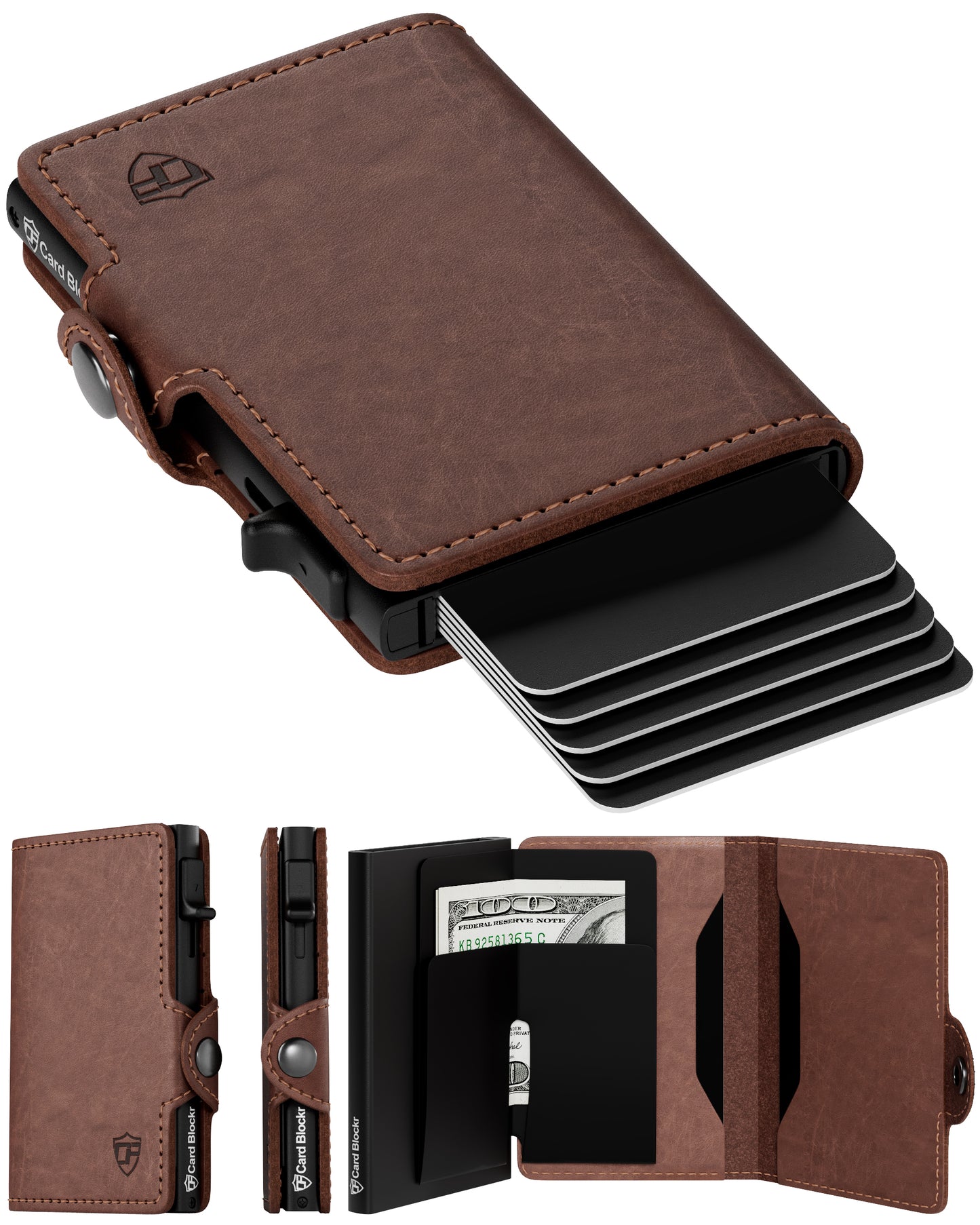 Conceal Plus Card Blocr Wallet for Men, Pop Up Wallet Credit Card Holder - RFID Blocking, Slim Minimalist Credit Card Case