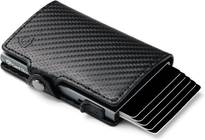 Card Blocr Credit Card Wallet | PU Carbon Fiber RFID Blocking Wallet - LIFETIME GUARANTEE