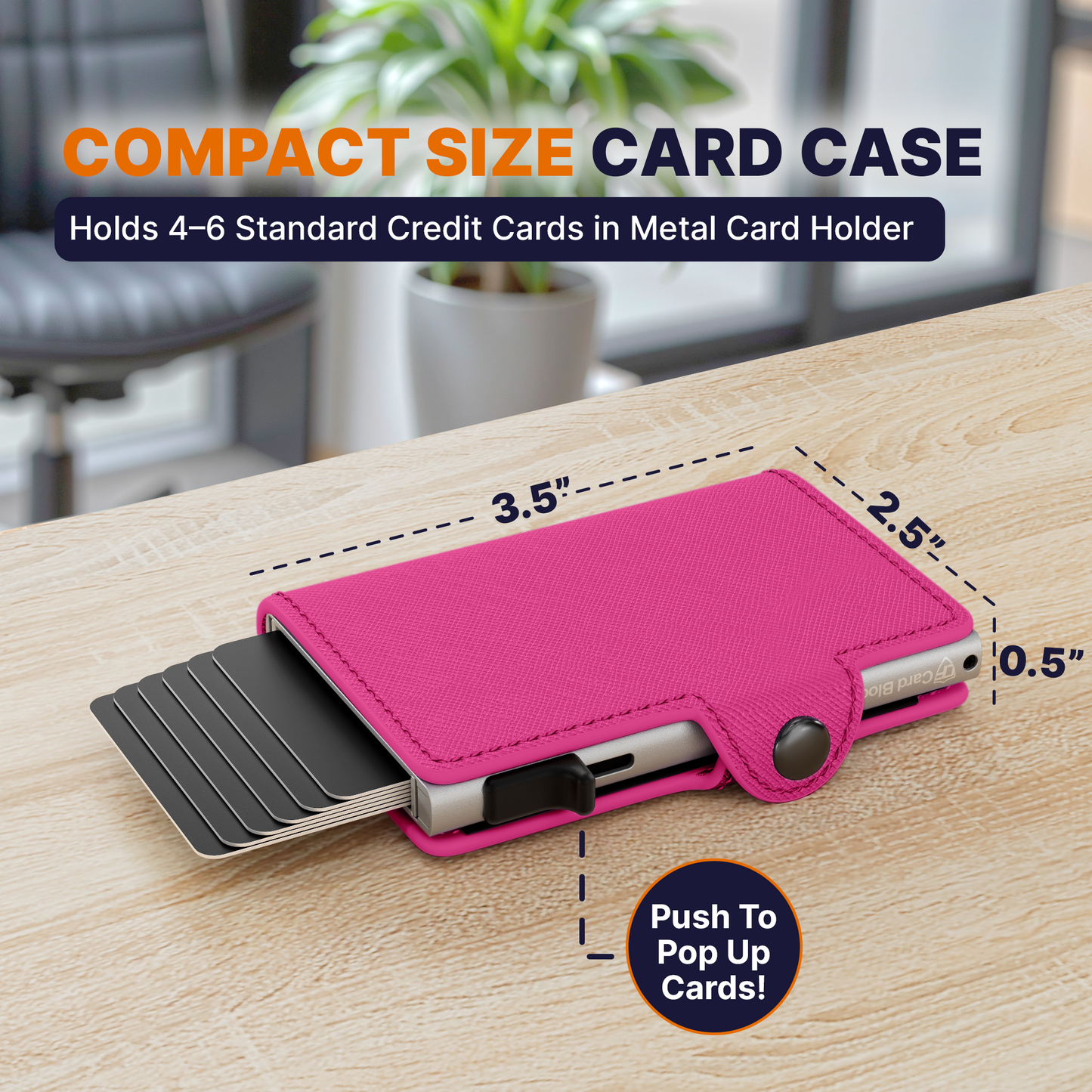 Conceal Plus Small RFID Wallet for Women, Slim RFID Blocking Credit Card Holder Womens Wallet, Smart Pop Up Minimalist Card Case, Holds 4-6 Cards Plus Cash & ID, Compact Travel Wallet