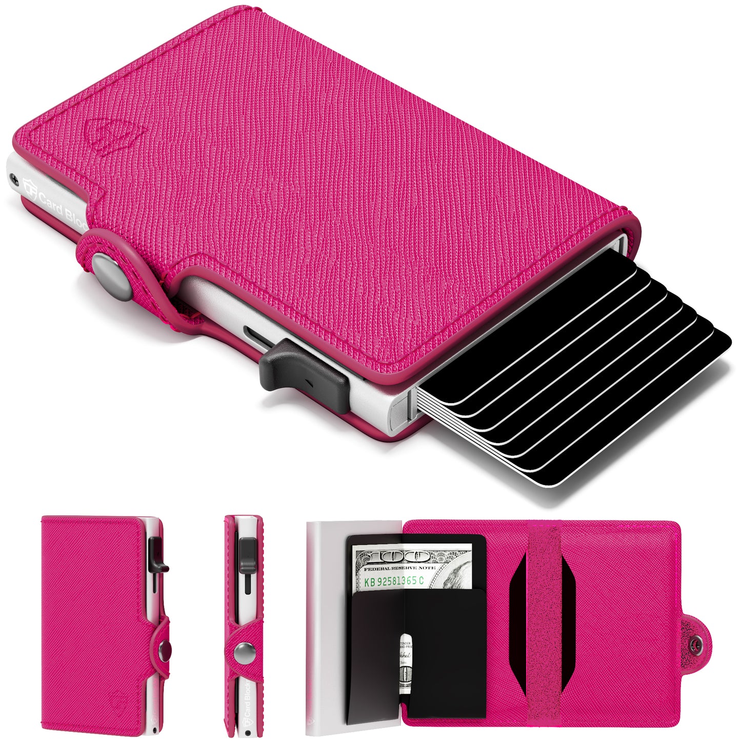 Conceal Plus Small RFID Wallet for Women, Slim RFID Blocking Credit Card Holder Womens Wallet, Smart Pop Up Minimalist Card Case, Holds 4-6 Cards Plus Cash & ID, Compact Travel Wallet