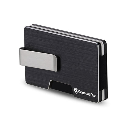 Card Blocr Money Clip RFID Blocking Credit Card Holder Milled Black Aluminum