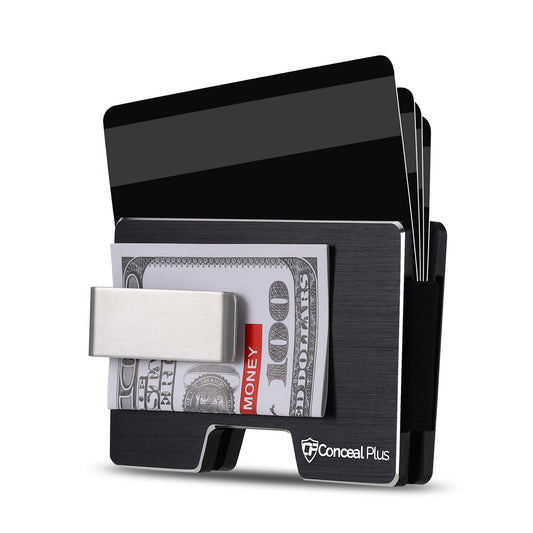 Card Blocr Money Clip RFID Blocking Credit Card Holder Milled Black Aluminum
