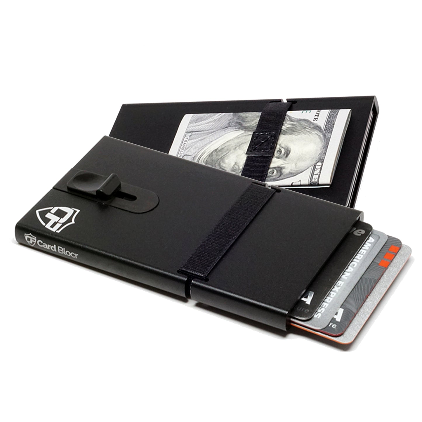 Card Blocr Metal Credit Card Holder Black Slide Wallet