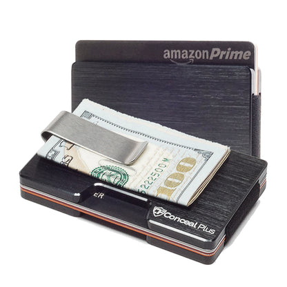 Card Blocr Money Clip RFID Blocking Credit Card Holder Milled Black Aluminum