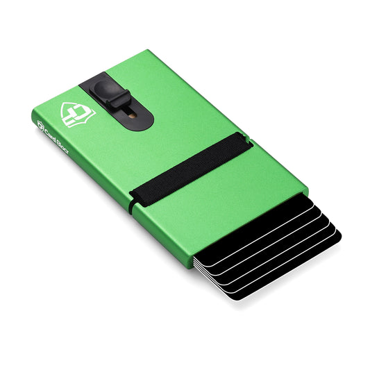Card Blocr Metal Credit Card Holder Green Slide Wallet