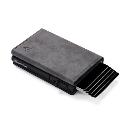Card Blocr Wallet RFID Blocking Credit Card Holder Gray PU Leather