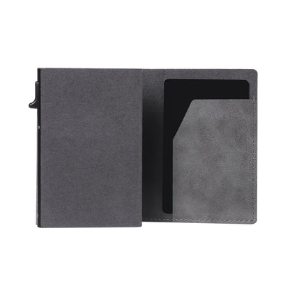 Card Blocr Wallet RFID Blocking Credit Card Holder Gray PU Leather