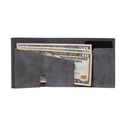 Card Blocr Wallet RFID Blocking Credit Card Holder Gray PU Leather