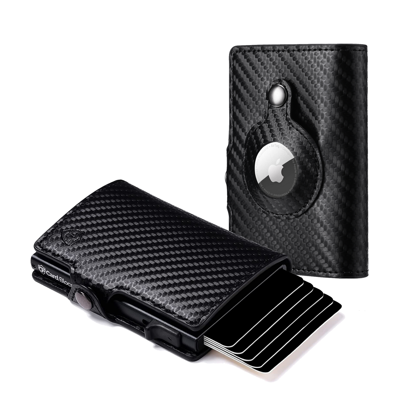 Card Blocr AirTag Tracker Carbon Fiber Style Credit Card Wallet (AirTag NOT INCLUDED)