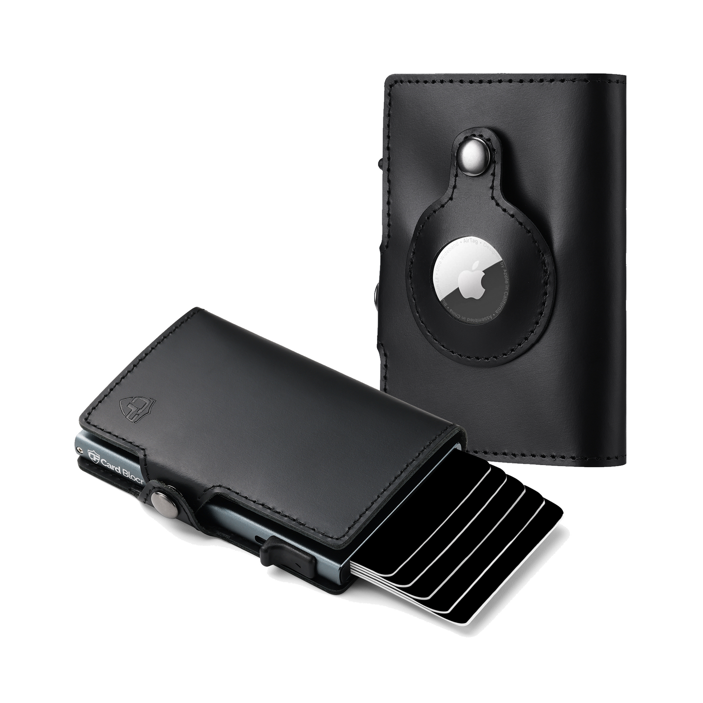 Card Blocr Leather AirTag Tracker Credit Card Wallet (AirTag NOT INCLUDED)