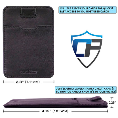 Card Blocr Pull Tab Wallet in Black Leather | RFID Blocking Wallet