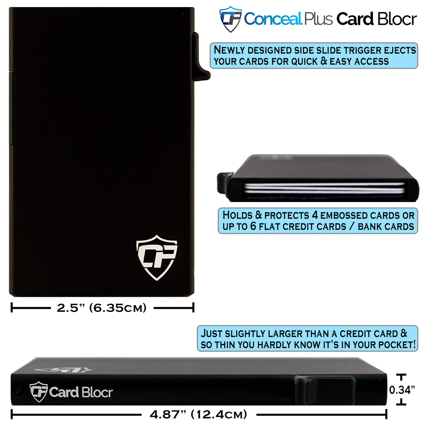 Card Blocr Credit Card Holder Silver Trigger Wallet