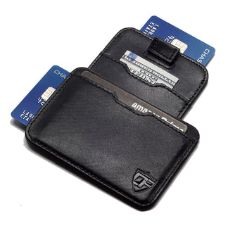 Card Blocr Pull Tab Wallet in Black Leather | RFID Blocking Wallet ...