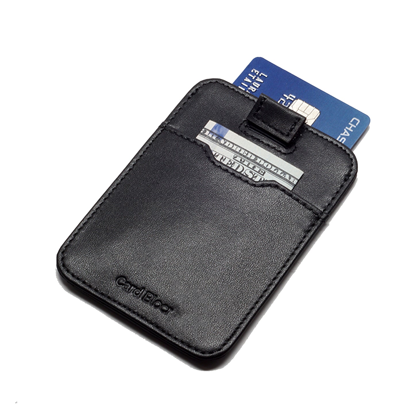 Card Blocr Pull Tab Wallet in Black Leather | RFID Blocking Wallet