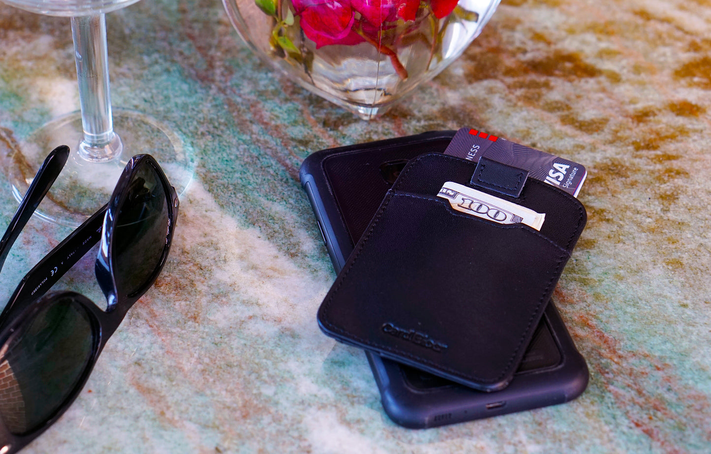 Card Blocr Pull Tab Wallet in Black Leather | RFID Blocking Wallet