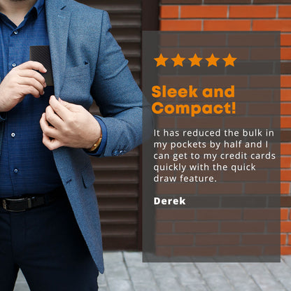Card Blocr Credit Card Wallet | PU Carbon Fiber RFID Blocking Wallet - LIFETIME GUARANTEE