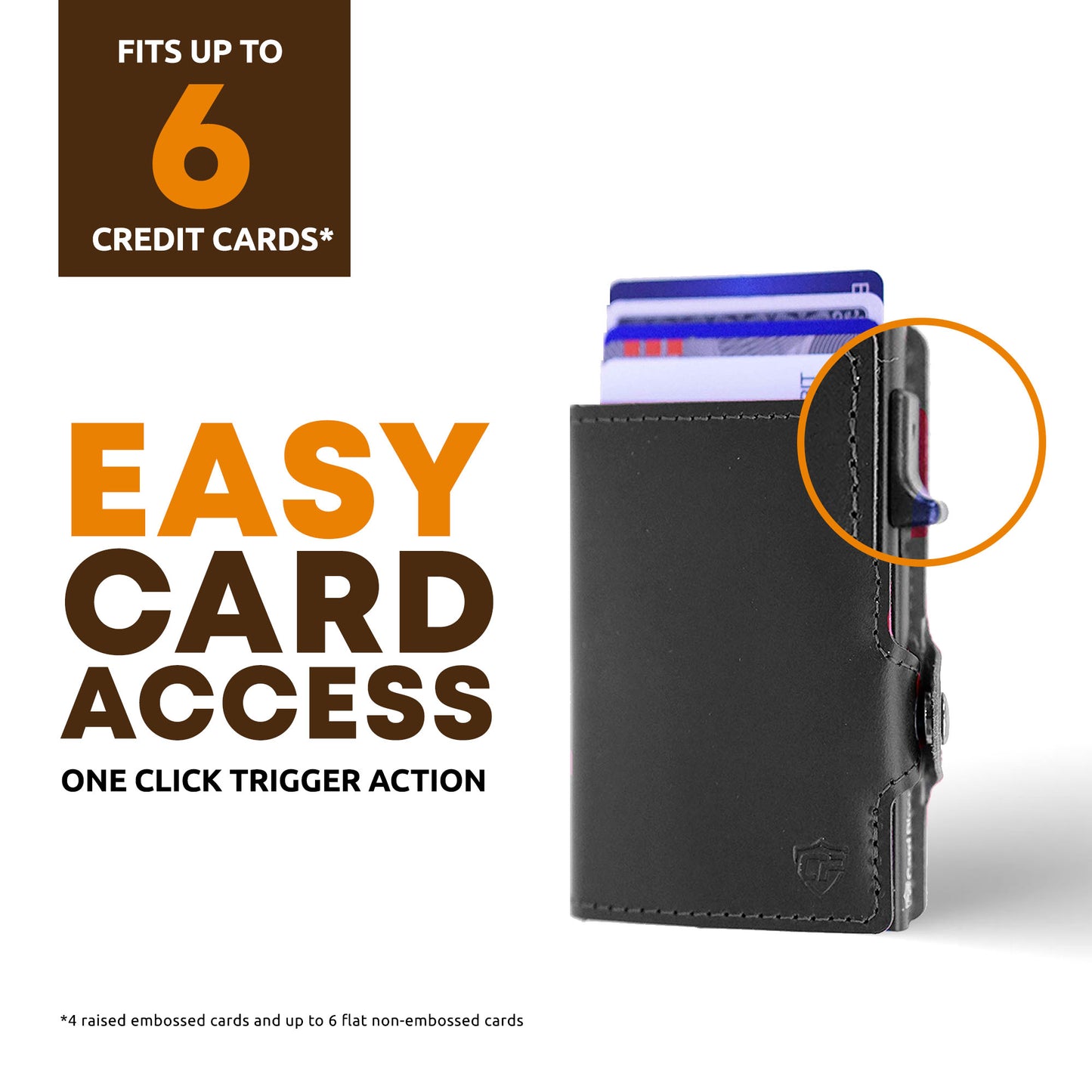 Card Blocr Leather AirTag Tracker Credit Card Wallet (AirTag NOT INCLUDED)