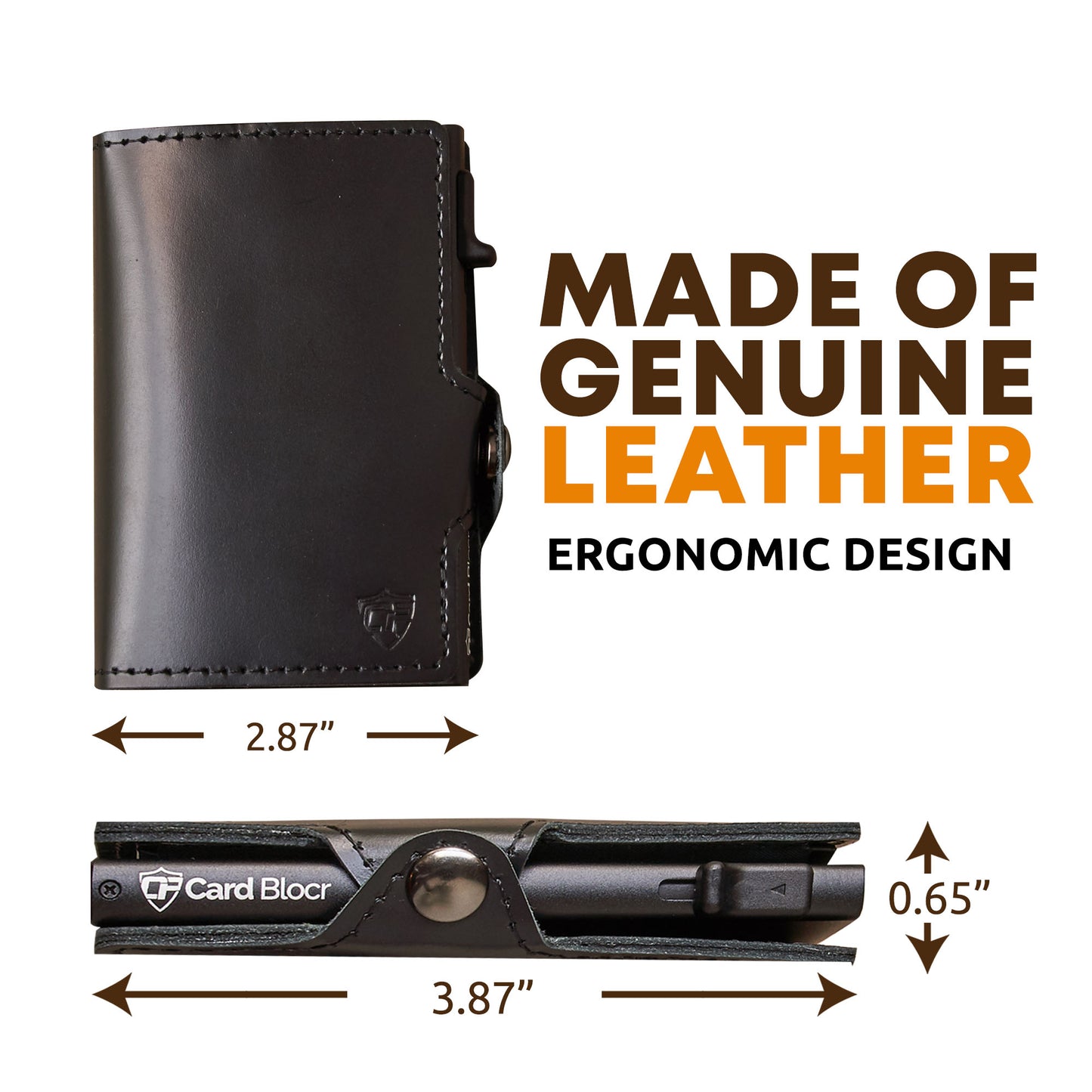 Card Blocr Leather AirTag Tracker Credit Card Wallet (AirTag NOT INCLUDED)