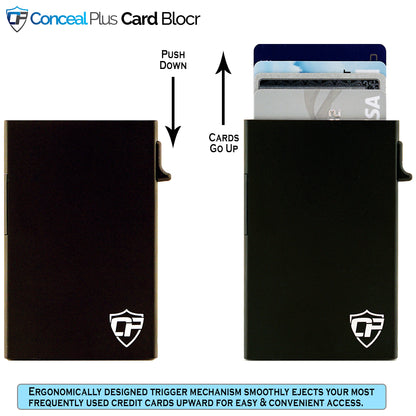 Card Blocr Credit Card Wallet Carbon Fiber PU Leather Titanium Color Minimalist Wallet